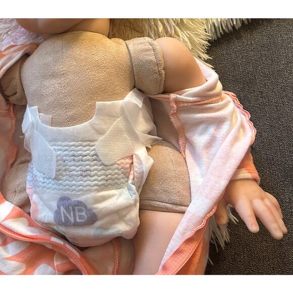 Reborn Baby Girl Doll Silicone Limbs, Cloth Body & Accessories - Picture 13 of 13